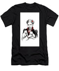 Young Girl with White Ferrets in Victorian Style Black and Red Dress Jon Fennel T-Shirt